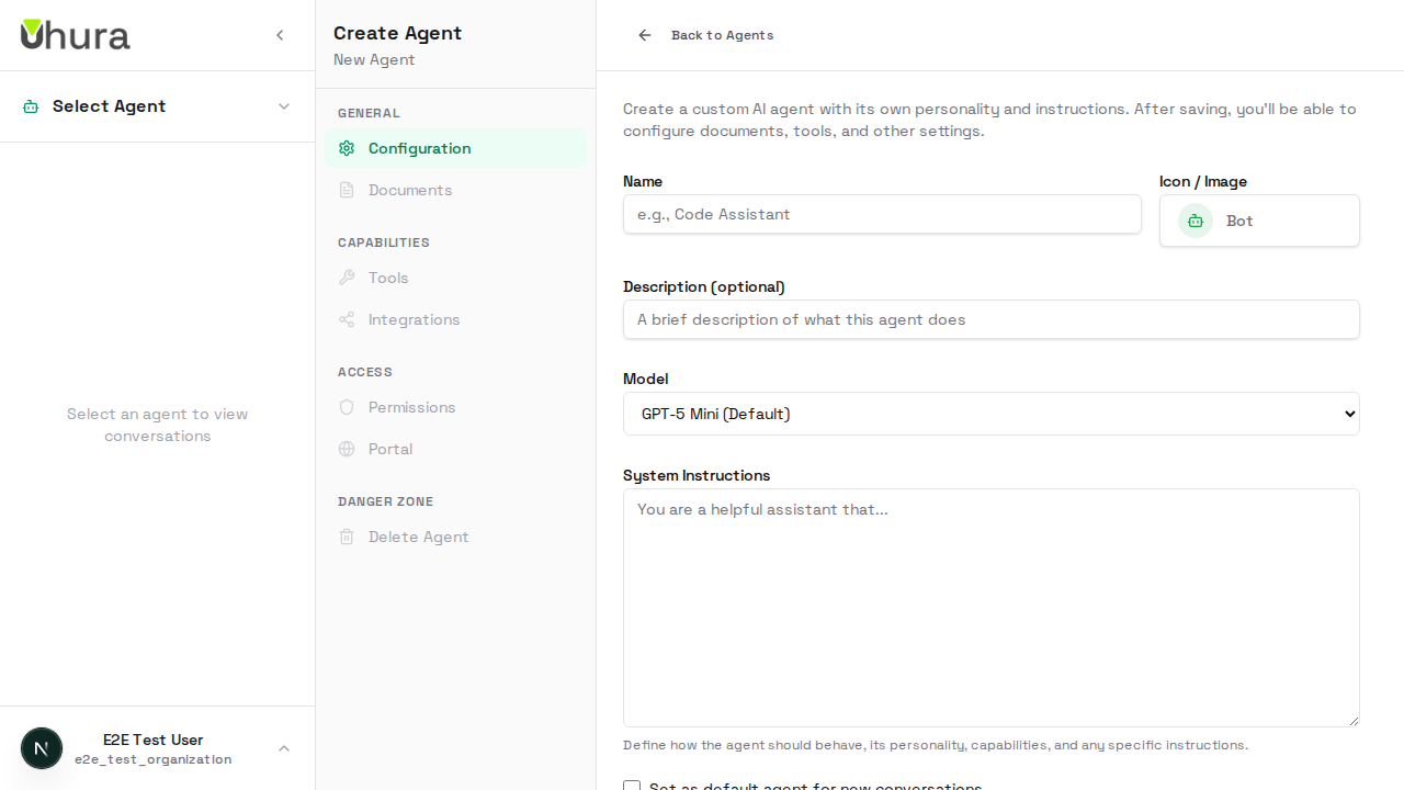 Step 1: Create a New Agent