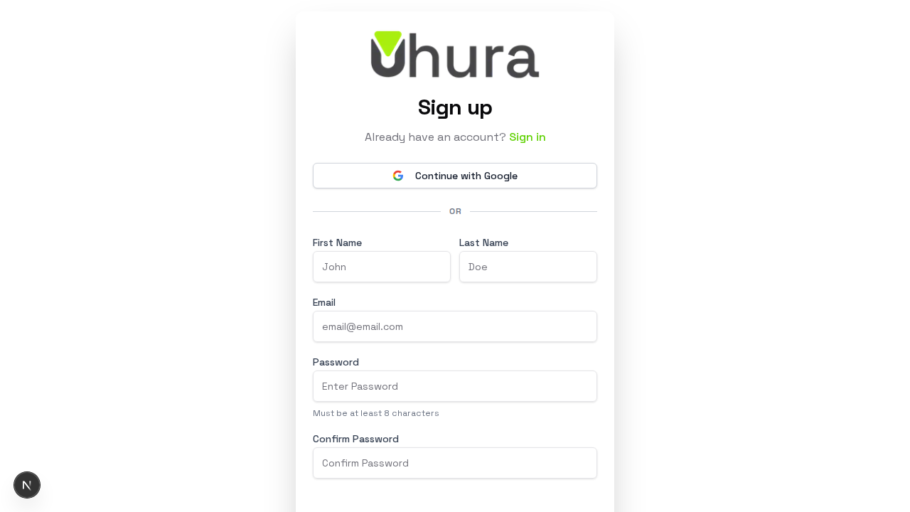 Step 1: Access the Sign Up Page